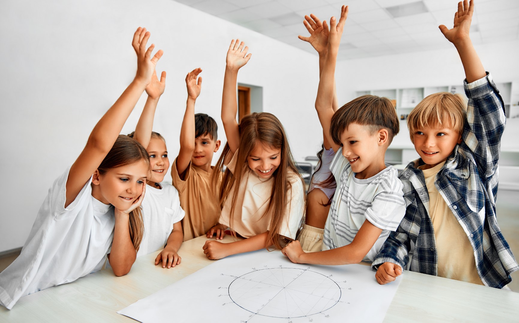 Children learning in a school classroom